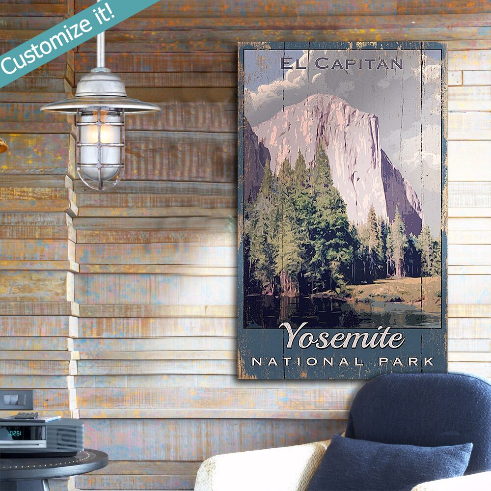 Yosemite Vintage Sign | Personalized Cabin Decor | National Park